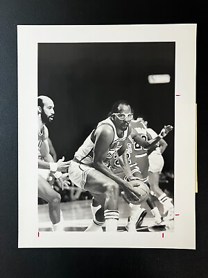 #ad 1986 Bullets Moses Malone Vs Bulls Michael Jordan Type 1 8x10 Original Photo $250.00