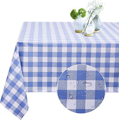 #ad Waterproof PVC Tablecloth Square Checkered Vinyl Table Cloth Waterproof Oil Pr $13.18