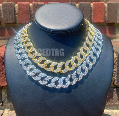 #ad Ice Out Bling Gold Plated Alloy Diamond Cut CZ Party Luxury Hip Hop Chain Sale $16.99