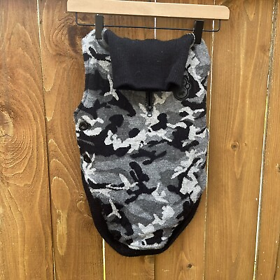 #ad Canada Pooch Dog Coat Gray and Black Camouflage 20 $25.00