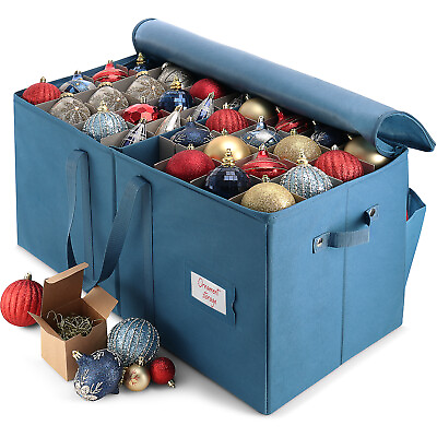Christmas Ornament Storage Box Container Fits up to 128 with Adjustable Dividers $24.99