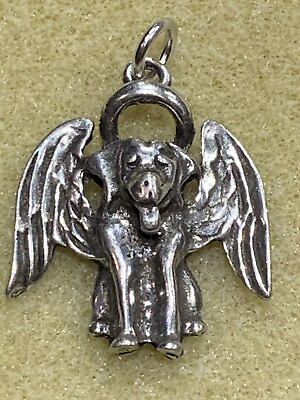 #ad *SALE PRICED* RARE HANDCRAFTED PEWTER GUARDIAN ANGEL CHARM TAG FOR DOG NEW $6.50