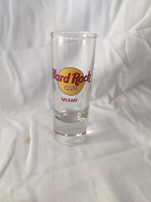 #ad Hard Rock Cafe Miami 4quot; Tall Tequila Shot Glass Clear Lot# 704 $5.39