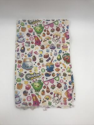 #ad Cotton Fabric 44quot;x32quot; springs creative Packed Shopkins Party Colorful on white $10.00