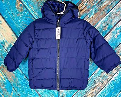 #ad NWT The Children#x27;s Place Blue Zip Up Hooded Winter Jacket Size 18 24 Months $19.51