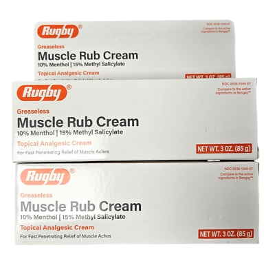 #ad Rugby Muscle Rub Cream 3oz Large Tube 2 PACK PHARMACY FRESH $13.95