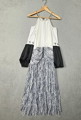 #ad Self Portrait Dress Womens US Size 4 Puff Sleeve Press Sample Cold Shoulder $149.99