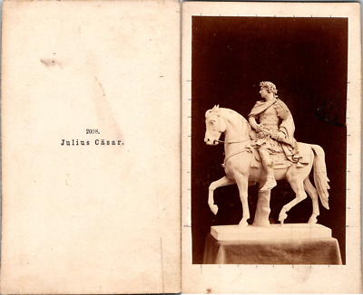 #ad Statue sculpture Jules César à cheval Julius Cäsar Vintage CDV albumen carte d EUR 39.00