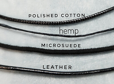 #ad 16 20quot; Cord choker necklace Plain or w Charm leather hemp cotton or microsuede $3.29