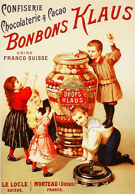 #ad 3008.Chocolate French POSTER.Art Nouveau lovely kids.Room home wall decor $60.00