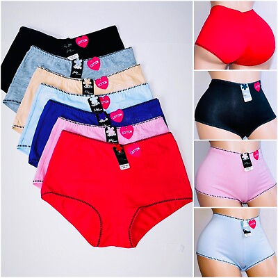 #ad NEW Lot 6 Boyshorts Panties Cotton Underwear Womens Ladies Girls Size M L XL 2XL $16.62