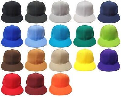 #ad Original Plain Fitted Caps Flat Bill Hats Hatco Solid Colors New Item $10.95