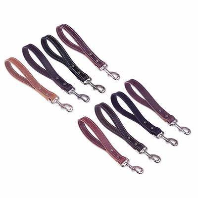 #ad 12quot; LEATHER DOG LEASH SHORT TRAFFIC PET LEAD ACCENT STITCHED AMISH HANDMADE $19.99