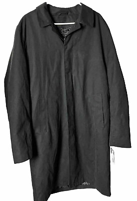 #ad LONDON FOG Classic HERITAGE Mens Long Sleeve Raincoat Jacket Black 40L NWT $155.00