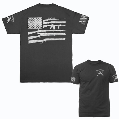 #ad Gun Flag 2nd Amendment Constitution Gun US Flag Patriotic T shirt $15.48