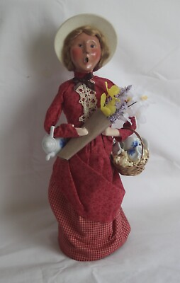 #ad Byers#x27; Choice ltd Women Caroler with Tea Set amp; Spring Flowers Signed amp; Dated $29.95