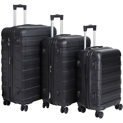 #ad Luggage Set 3 Piece Expandable Spinner Suitcase W Combination Lock 22.5quot;26.3quot;30quot; $93.58