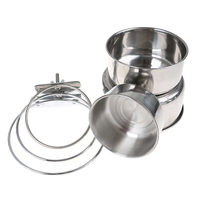 #ad Pet Hanging Bowl Stainless Steel Dog amp;Cat Feeding Food Bird Water Dish Cage CA C $10.46