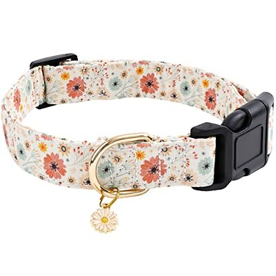 #ad Cotton Designer Dogs Collar Cute Flower Dog Collars for Girl Female Small Med... $11.04