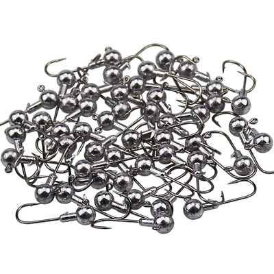 #ad 100Pcs Lead Jig Heads Fishing Hooks Crappie Bass Lures Bait Tackle 1 32 1 8 oz $22.99
