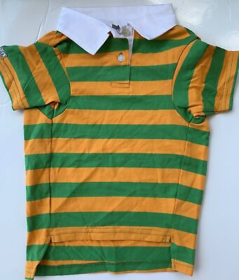 #ad Casual Canine Dog Pet Rugby Polo Shirt Green Orange $6.99