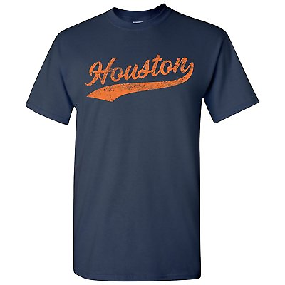 #ad Houston City Baseball Script Home Run Men#x27;s T Shirt $23.99