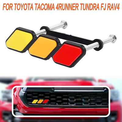 #ad Tri Color Grille Badge Emblem Car Accessories For Toyota Tacoma 4Runner Tundra $10.99