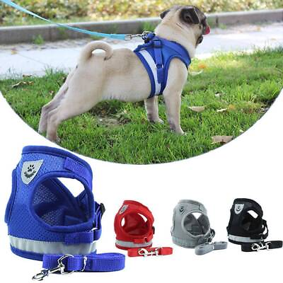 #ad US Dog Harness For Chihuahua Pug Dogs Nylon Mesh Puppy Cat Harnesses Vest $11.29