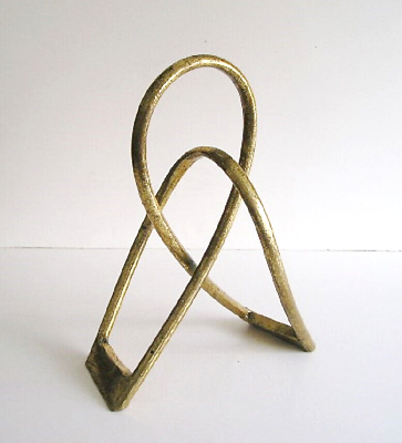 #ad Modern Abstract Gold Leaf Metal Art Sculpture $34.98