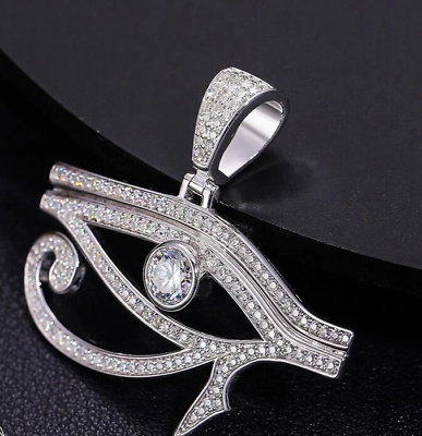 #ad 2Ct Round Cut Lab Created Diamond Horse Eye of Pendant 14k White Gold Plated $223.30