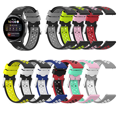 #ad Fashion Dual color Silicone Watch Strap for Huawei Watch 3 Watch 3 Pro GT2 Pro $5.62