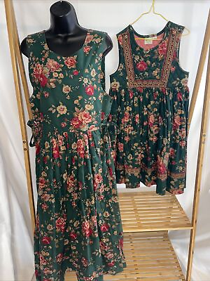 #ad Vintage Mommy And Me Matching Vera Bradley Indiana Cottagecore Dress Size M $115.50