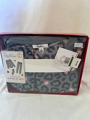 #ad New Roudelain Women#x27;s 3 Pc. Printed Pajamas Leopard Pajama Set Super Cozy Size L $18.04