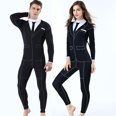 #ad Men Women Wetsuit 3mm Neoprene Back Zip Full Body Wet Suit for Surfing Diving $95.00