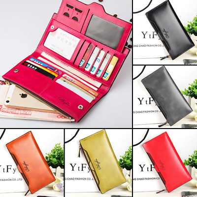 #ad Women Long Leather Thin Wallet Cute Bow Purse Multi ID Credit Card Holder Gift $11.89