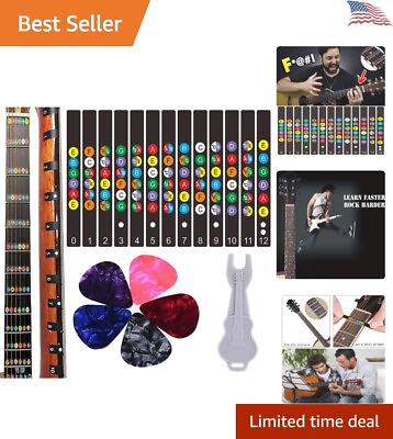 #ad Guitar Fretboard Stickers Color Coded Note Decals Beginner Learner Practice $18.98