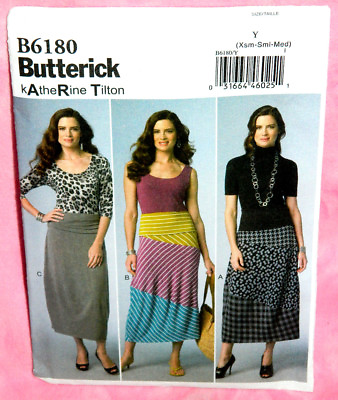 #ad Uncut Butterick Misses 4 14 Easy Seam Detail Semi Fitted Knit Skirt Pattern 6180 $5.95