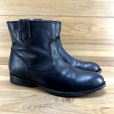 #ad Frye Womens Boots 10 Black Leather Pull On Ankle Slouch $39.88