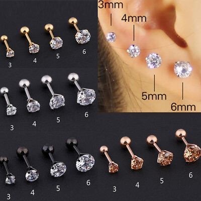 #ad 1PCS Fashion Crystal Ear Stud Stainless Steel Plated Earrings Women Lady Jewelry $0.99
