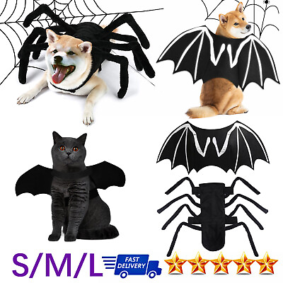 #ad Halloween Pet Cat Dog Bat Wing Spider Cosplay Clothing Fancy Dress Up Costume $9.95