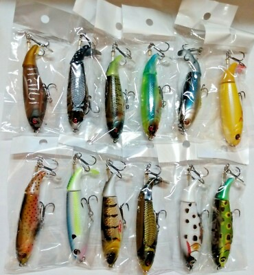 #ad Whopper Plopper 90 style 105mm 17g Topwater Popper Fishing Lure Lot of 12 colors $44.99