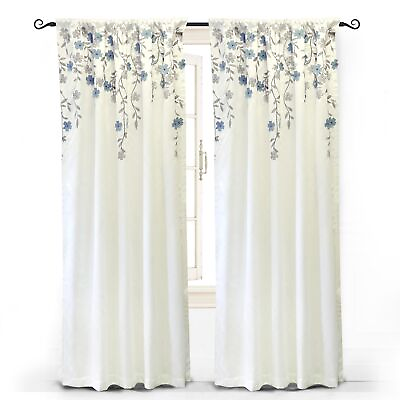 #ad Embroidered Curtains for Living Room Weeping Flowers Faux Silk 1 Panel Room D... $51.22