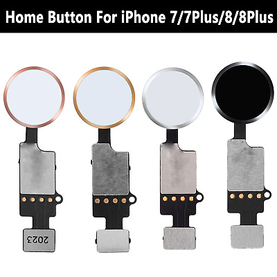 #ad Home Button Touch Fingerprint ID Sensor Flex Cable For iPhone 7 8 Plus 4 Colors $6.19