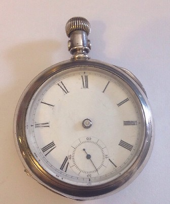 #ad AMERICAN WALTHAM STERLING POCKET WATCH NEWPORT COIN SILVER CASE 18s 1884 2301359 $259.35