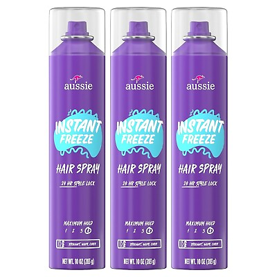 #ad Pack of 12 Aussie Instant Freeze Hairspray 24 Hour NEW LOOK MAXIMUM HOLD 10 Oz $83.95