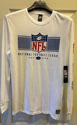 #ad NFL Team Apparel White Long Sleeve T Shirt with NFL logo Men’s M Medium NWT $21.99