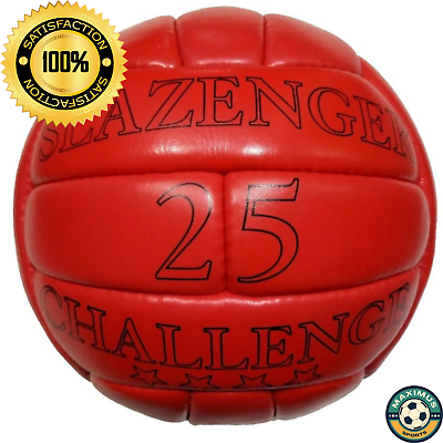 #ad WC 1966 SLAZENGER 25 CHALLENGE RED SOCCER MATCH BALL CLASSIC LEATHER Size 5 $39.99