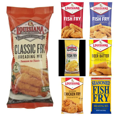 #ad 7 New Orleans Louisiana Style Fish Fry Chicken Seafood Breading Mixes FREE SHIP $7.50