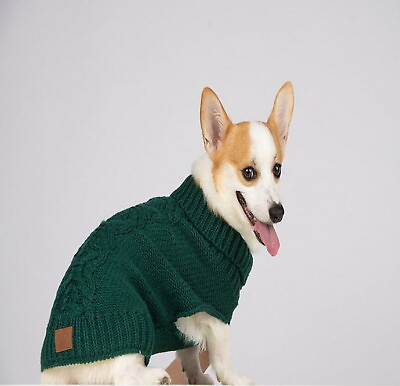 #ad Green Cable Knit Dog Sweater By Bee amp; Willow Home $16.09