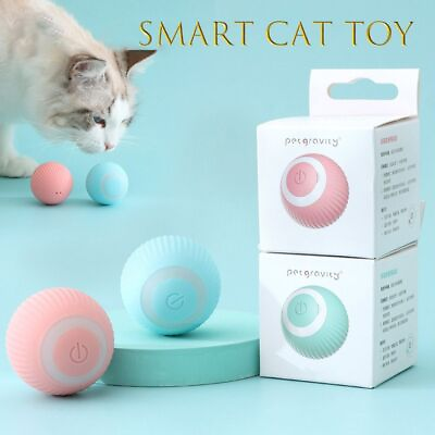 #ad Smart Cat Ball Toys Automatic Rolling Ball Electric Cat Toy Interactive Cat Dog $10.99